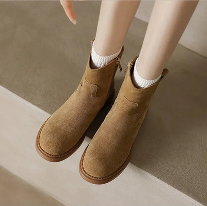 | Leather Zipper Boots