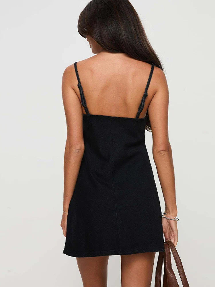 | Cutout Denim Mini Skirt