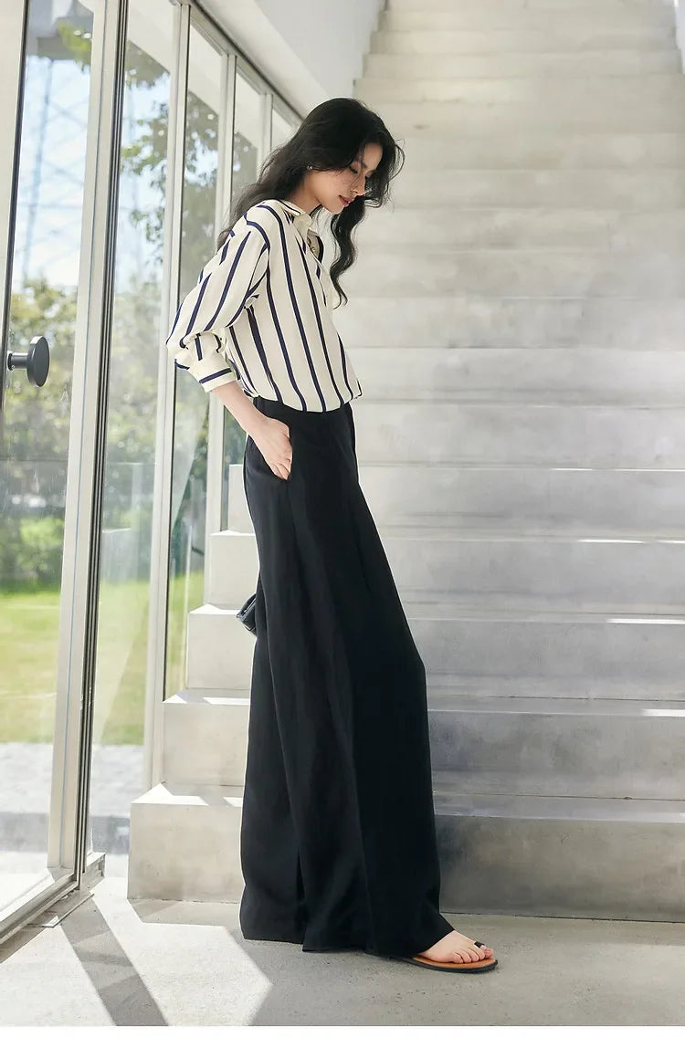 | Stripe Satin Blouse