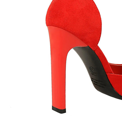 Square Head Women Pumps with 10.5 Cm Block Heels