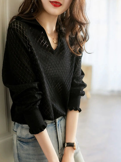 | Knit Top in Diamond Pattern