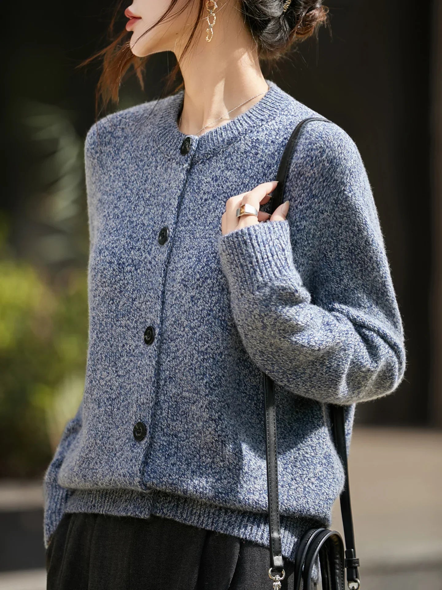 | Chunky-Knit Alpaca-Blend Cardigan