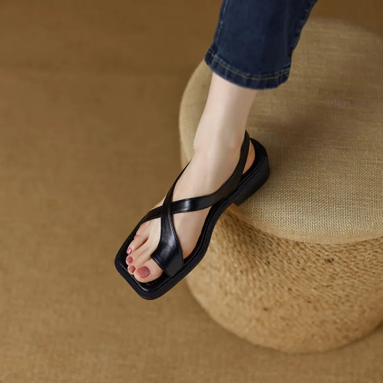 | Leather Cross Sandals