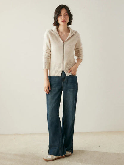 | Cashmere Zip Cardigan