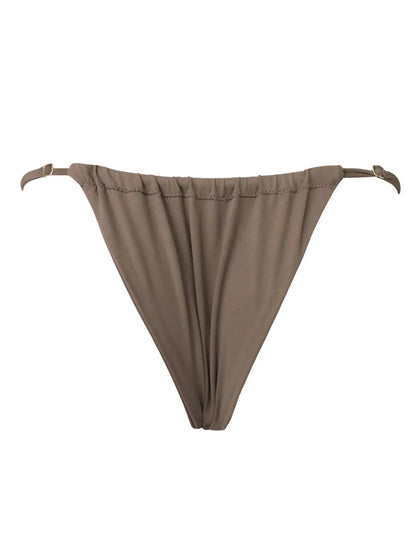 | Scrunchable Coverage Bikini Bottom in Toast