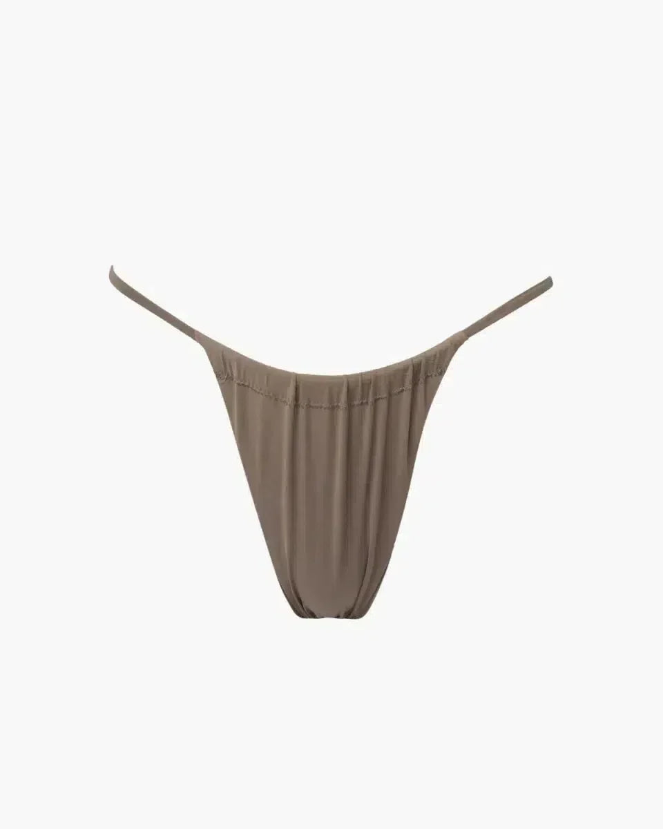 | Scrunchable Coverage Bikini Bottom in Toast