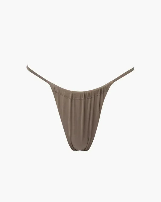 | Scrunchable Coverage Bikini Bottom in Toast