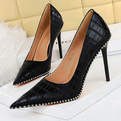 White Patent Leather High Heel Stiletto Pumps for Luxury Parties
