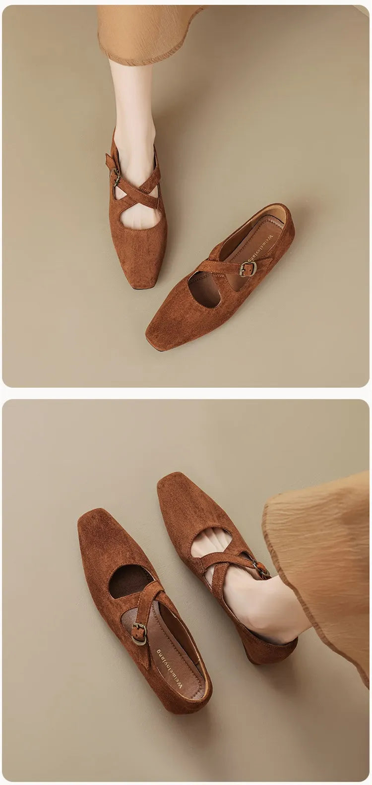 | Buckled Suede Mule