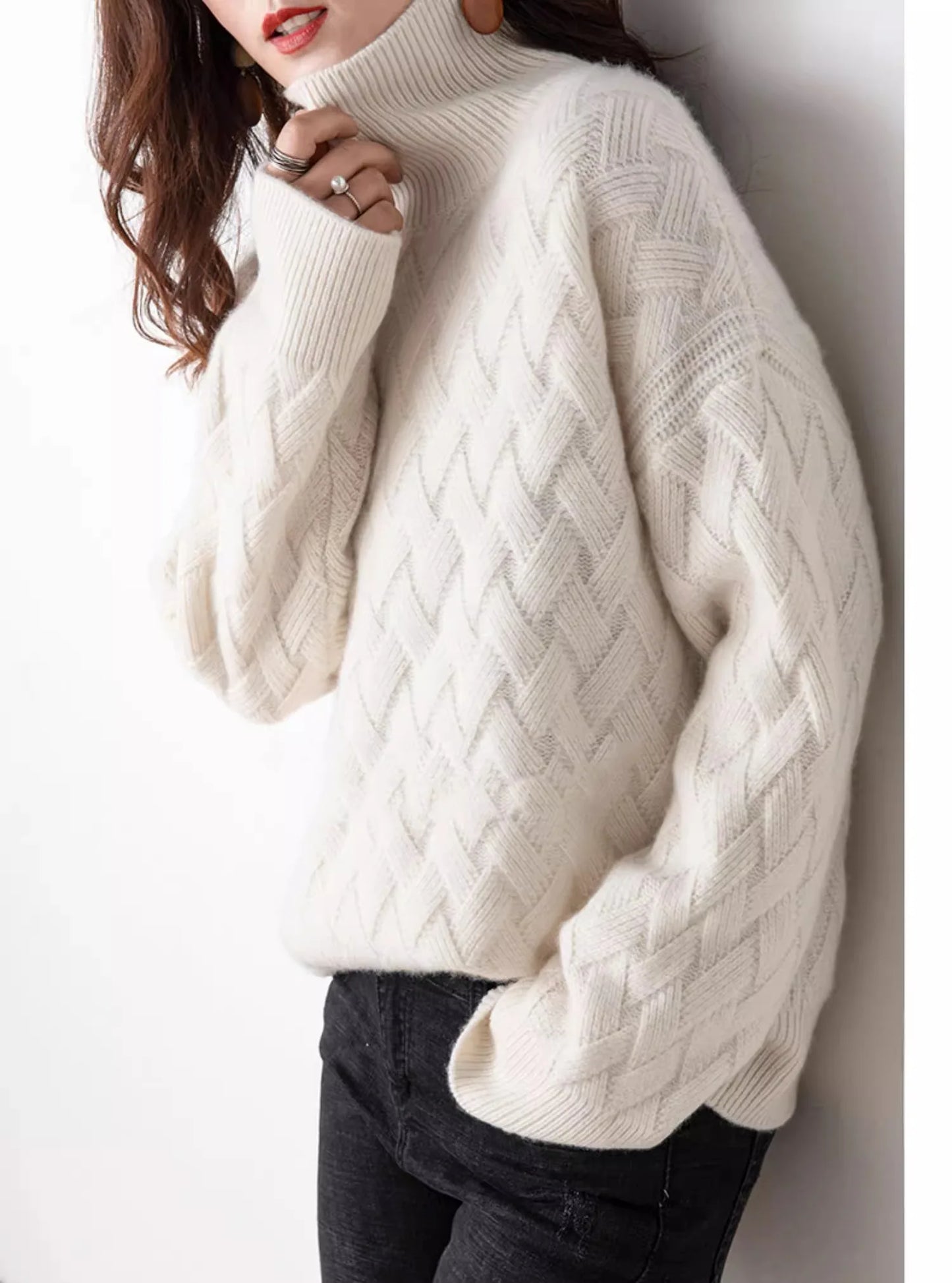 | Cable Turtleneck Sweater