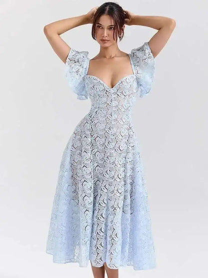 Waist Wrap Strapless A-Line Midi Dress