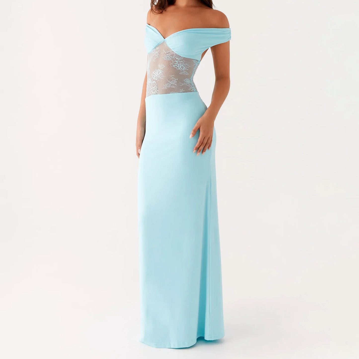 Floral Lace Patchwork Off Bodycon Dress