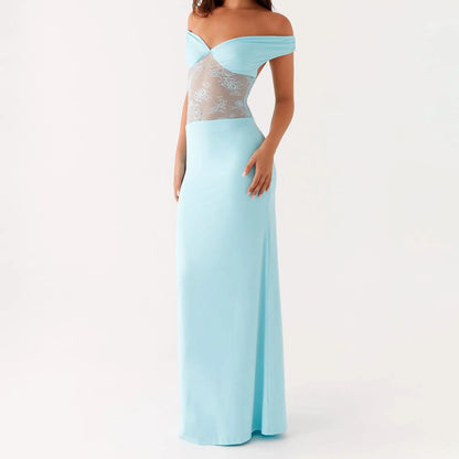 Floral Lace Patchwork Off Bodycon Dress