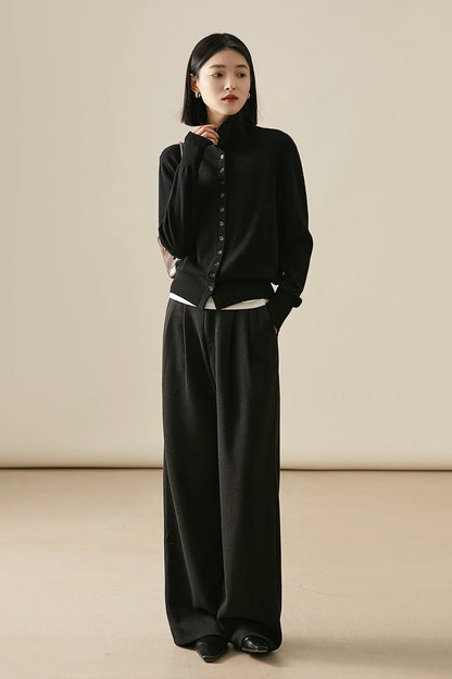 | Cashmere Button Sweater