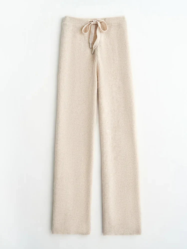 | Wool Knitted Wide Leg Pants