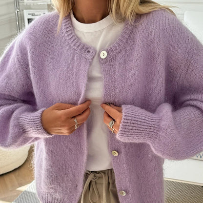 Fuzzy Button Down Knit Warm Cardigan