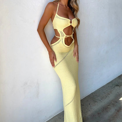 Knit Cutout Halter Slim Bodycon Dress