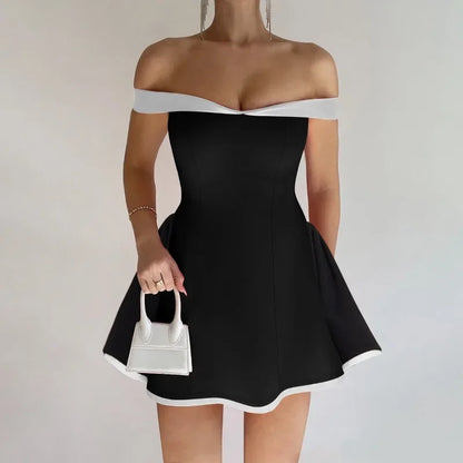 Backless Bandeau Strapless A Line Mini Dress