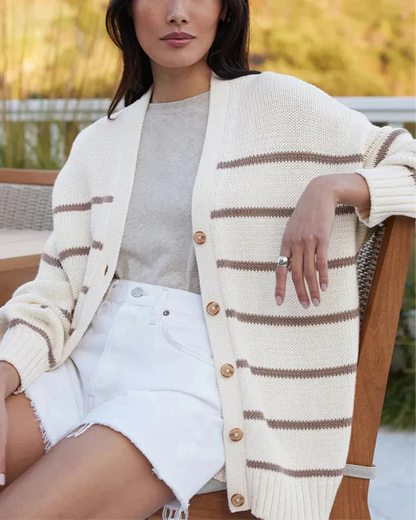 | Organic Striped Cardigan
