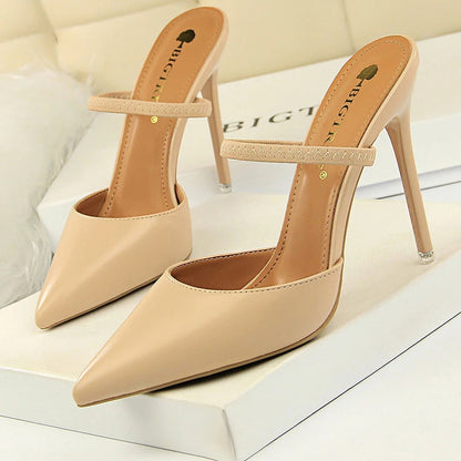 Rivet High Heels Woman Pumps Pu Leather 9cm Sexy Party Women Heels