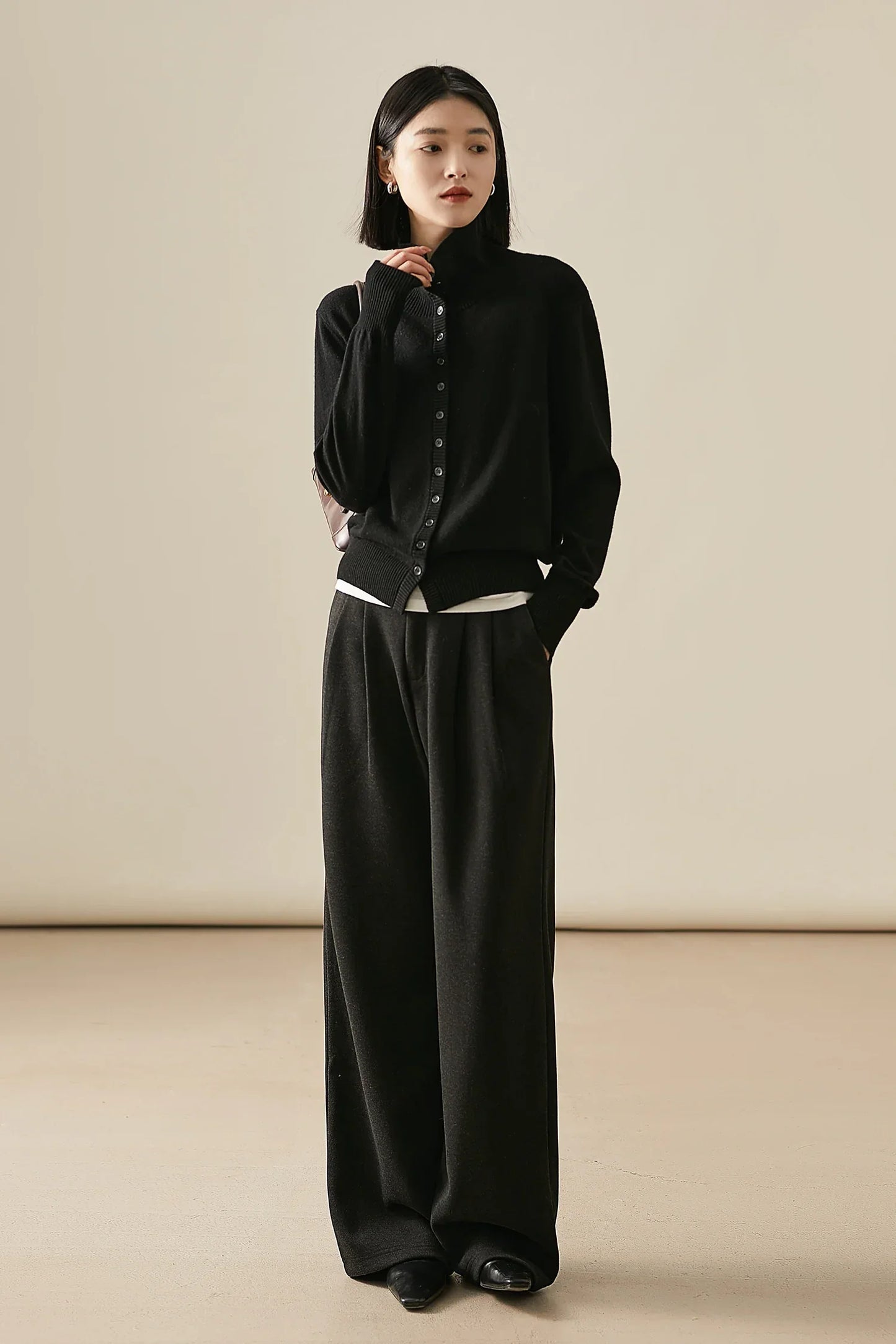 | Cashmere Button Sweater