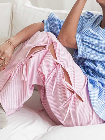 | Checkered Cotton Trousers