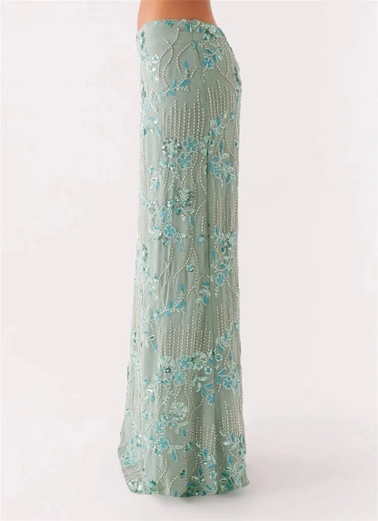 Sequin Embellished Maxi Skirt