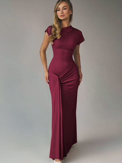 | Elegant Draped Maxi Dress