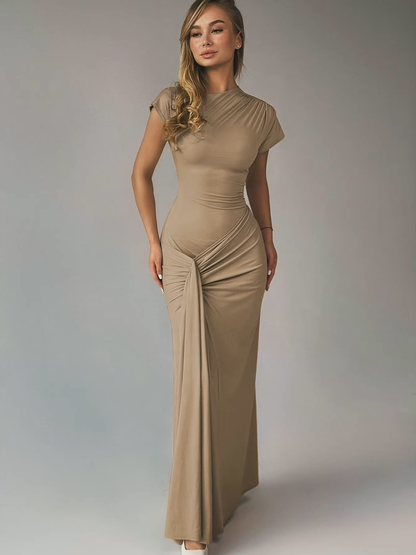 | Elegant Draped Maxi Dress