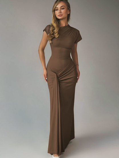 | Elegant Draped Maxi Dress