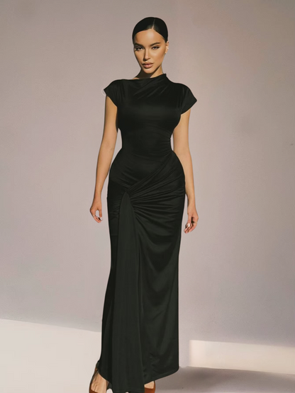 | Elegant Draped Maxi Dress
