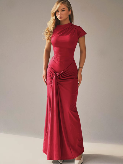 | Elegant Draped Maxi Dress