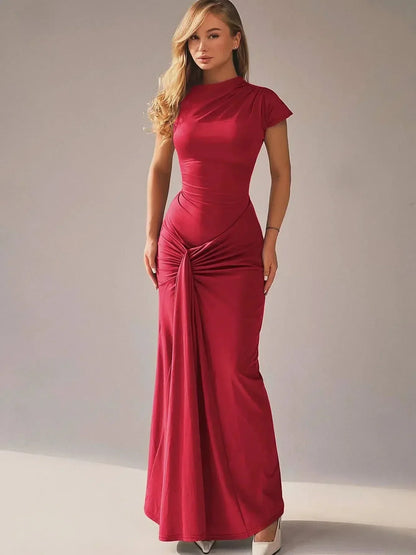 | Elegant Draped Maxi Dress