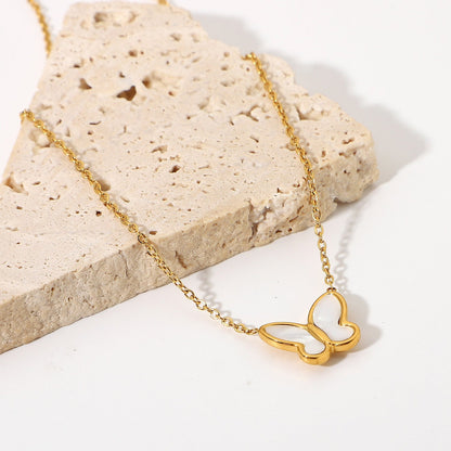 Seraphina Butterfly Pearl Necklace