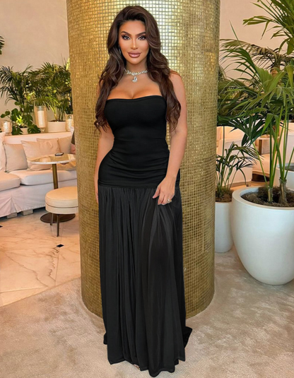 | Sculpted Silhouette Strapless Maxi Dress