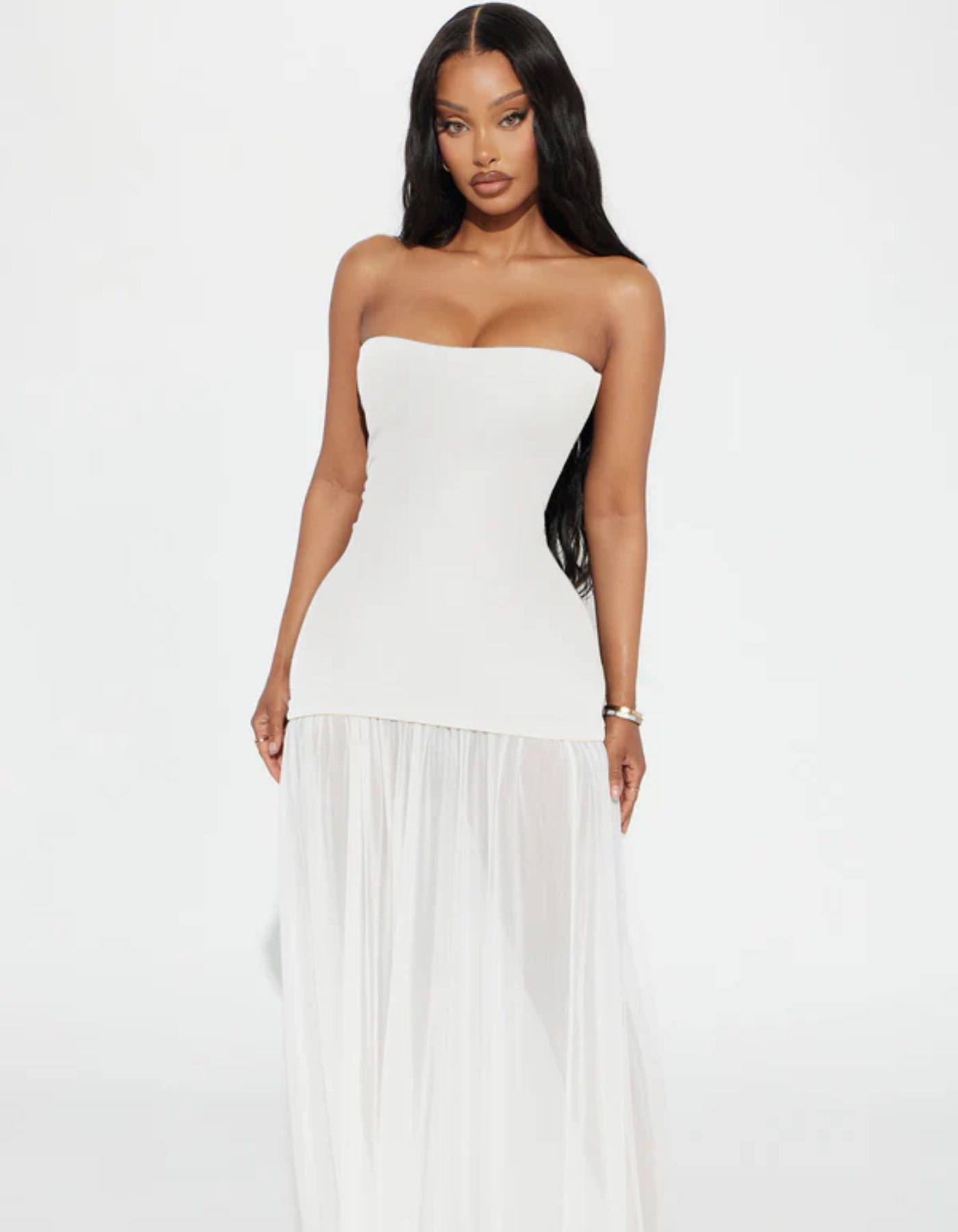 | Sculpted Silhouette Strapless Maxi Dress