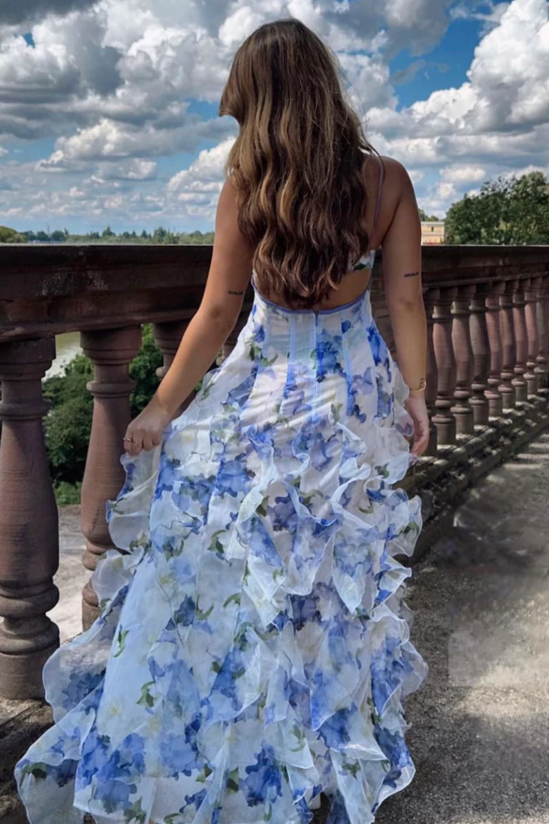 | Sheer ruffled chiffon-blend maxi dress