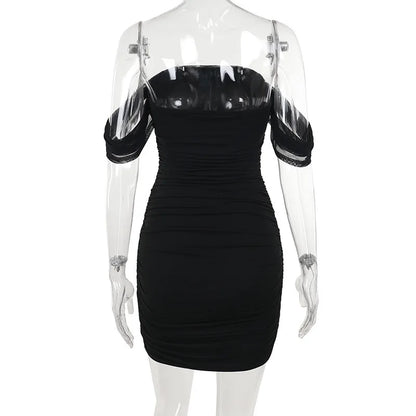 Off the Shoulder Short Sleeve Mini Dress
