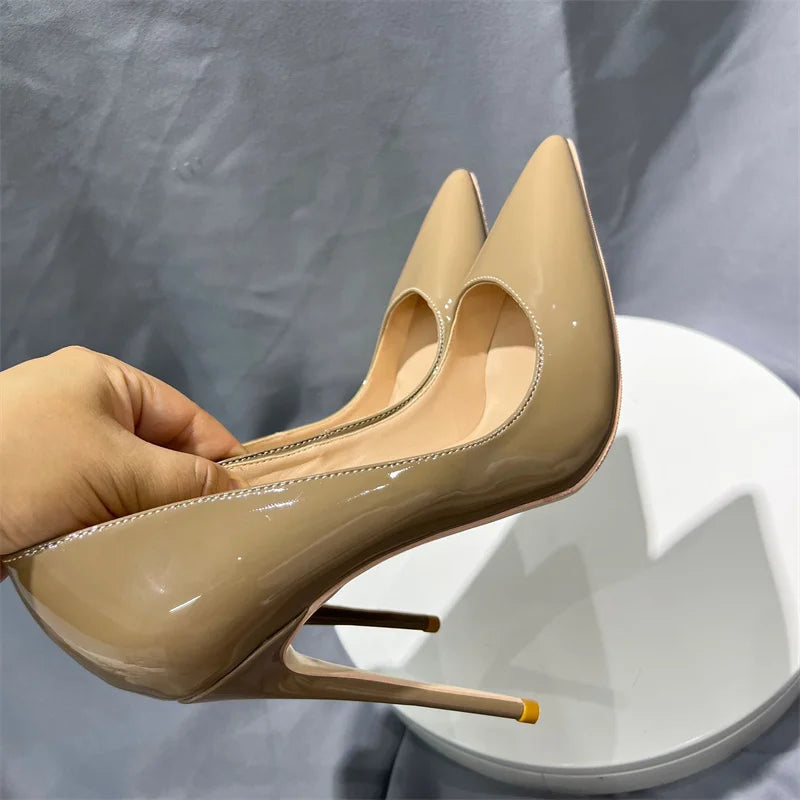 Khaki Pointy Toe High Heel Stiletto Pumps for Women