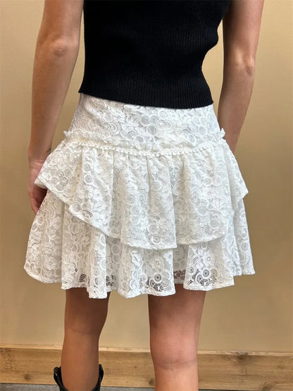 Layered Solid Elegant Mini Skirt