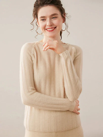 | Buttoned Cashmere Sweater