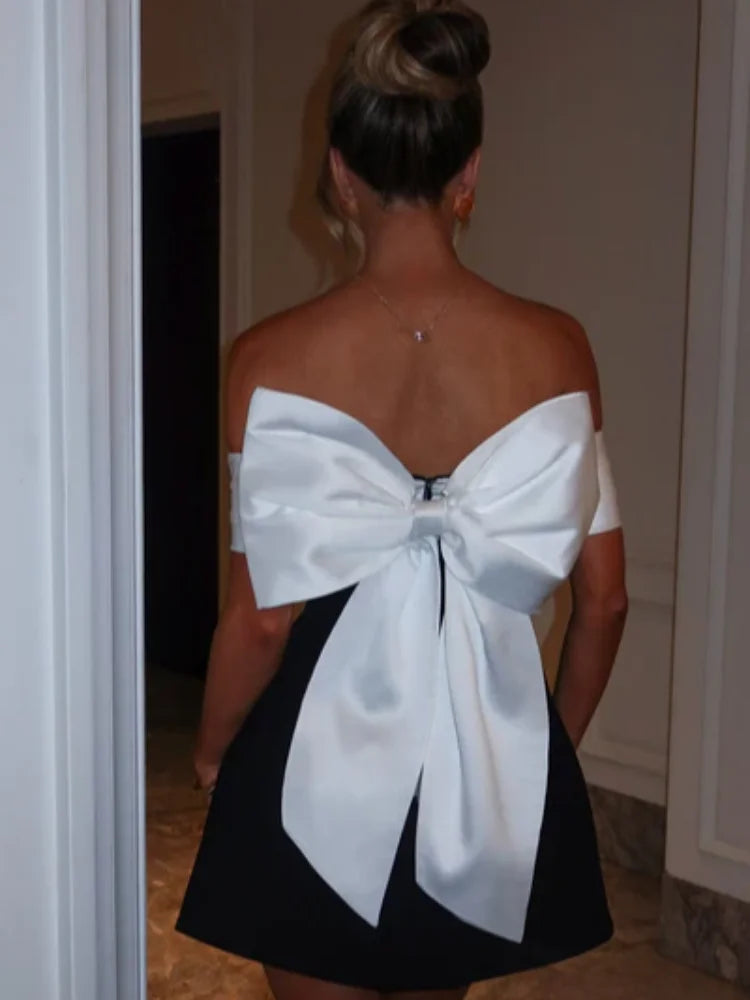 Fold Over Off Shoulder Contrast Panel Ruched Bodycon Mini Dress