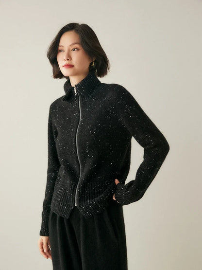 | Cashmere Zip Cardigan