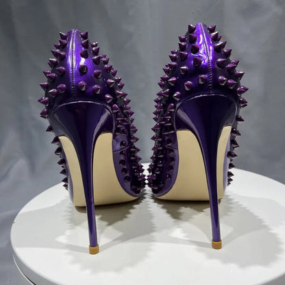 Sexy Dark Purple Patent Pointy Toe High Heel Shoes for Women