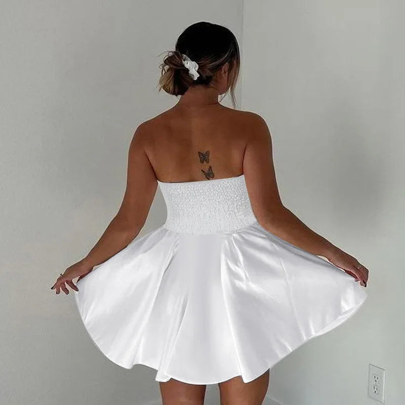 Sexy Strapless Backless Black Prom Dress