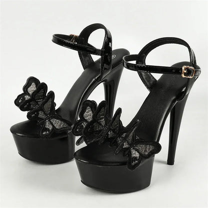 Floral Bow Platform Sandals with Buckle Strap