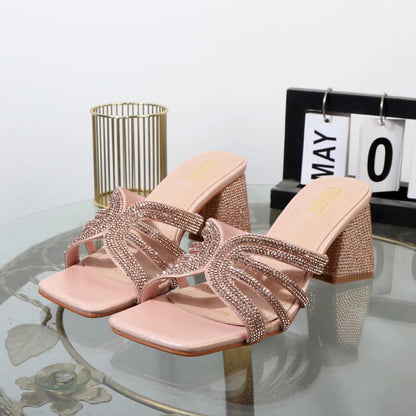 Luxurious Hollowed Out High Heel Slippers for Summer Fashion
