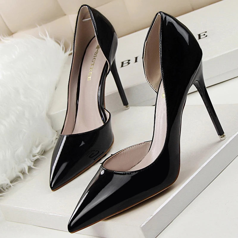 Patent Leather High-heels Classic Pumps for Women Wedding Shoes