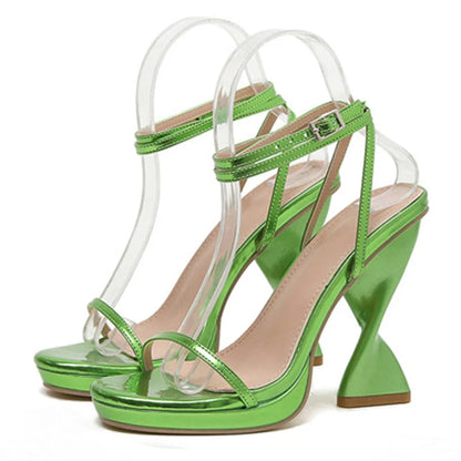 Elegant Purple High Heel Waterproof Platform Sandals for Women