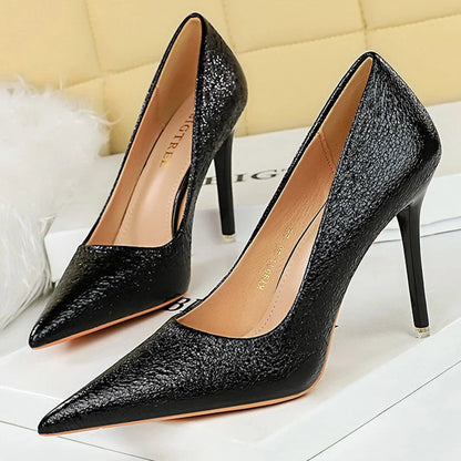 Sequin Cloth Women Pumps Fashion Wedding Shoes Lady High Heels - Luxury